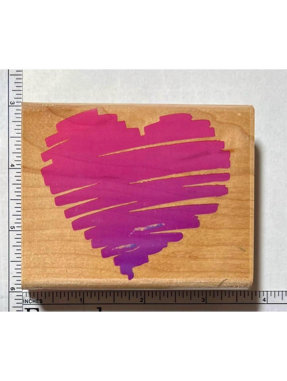 Rubber Stampede Heart Sketch Wood Mounted Rubber Stamp Craft Scrapbooking